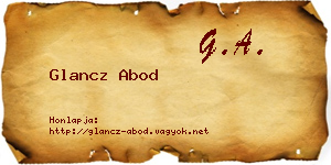 Glancz Abod névjegykártya